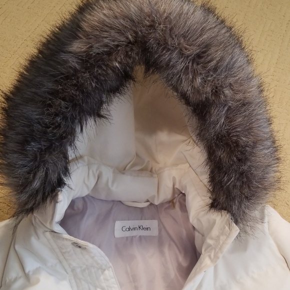 Calvin Klein White Winter Down Coat - Picture 7 of 8
